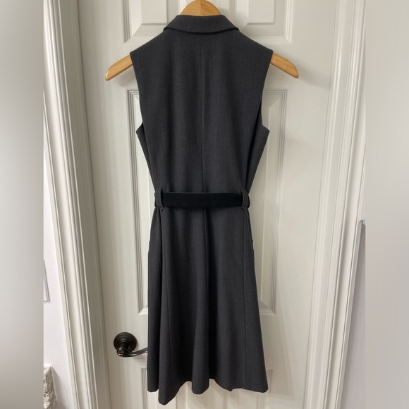 Calvin Klein collared wrap dress grey and black 4P - Picture 5 of 7
